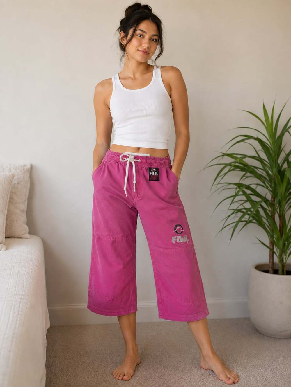 Fuji Kimono Pink Breast Cancer Awareness Jiu Jitsu Gi Pants C60JL